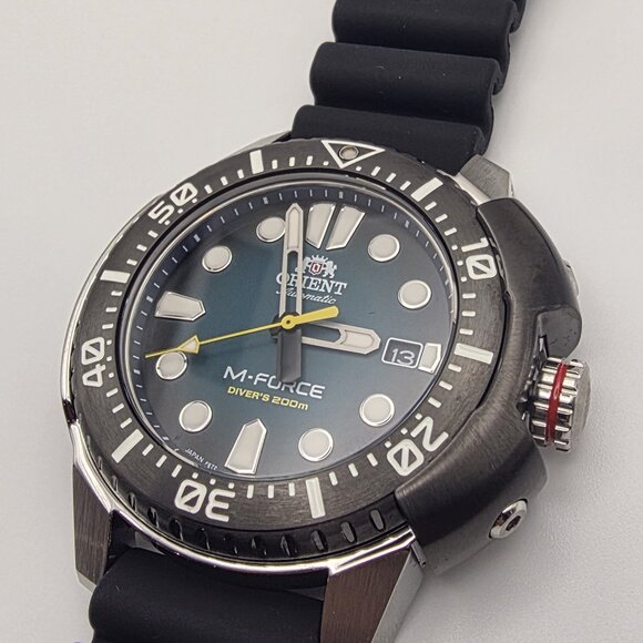 Orient Men's Watch M-Force Automatic Dive Blue Dial Rubber Strap RA-AC0L04L00B - Picture 1 of 5